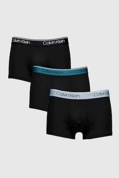 Calvin Klein , Set de boxeri cu banda logo in talie - 3 perechi, Verde, Negru, 2XL