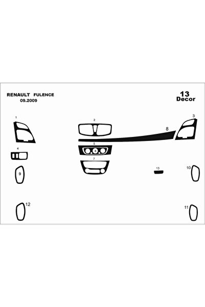 Marscockpitdesign رينو فلوانس مون كابينج 2010 13 قطعة-