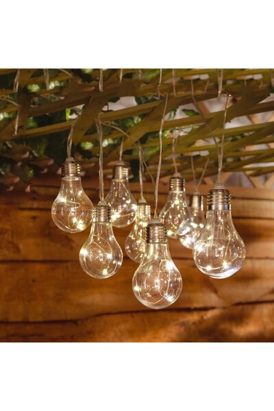 SERSIMO Ghirlanda luminoasa, LED, model Moza, 20 becuri, 580cm, incarcare solara, lumina alb cald