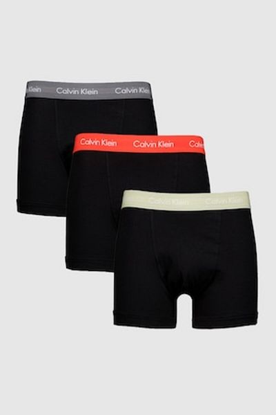 Calvin Klein , Set of Boxers with Logo - 3 Pairs, Black, Gray, Pale Orange, L