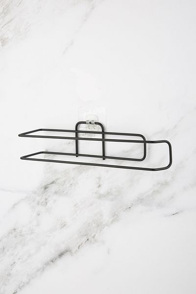 UG Home Suport adeziv pentru hârtie neagră Suport pentru prosoape Suport pentru șervețele Design adeziv Umeraș pentru baie