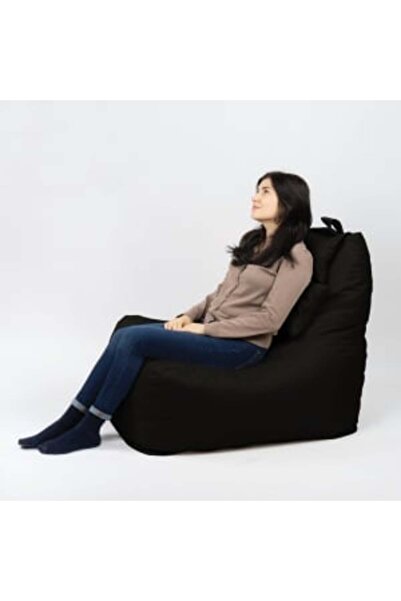 Pufrelax Fotoliu puf, Miraggio, perna inclusa, material impermeabil, Negru