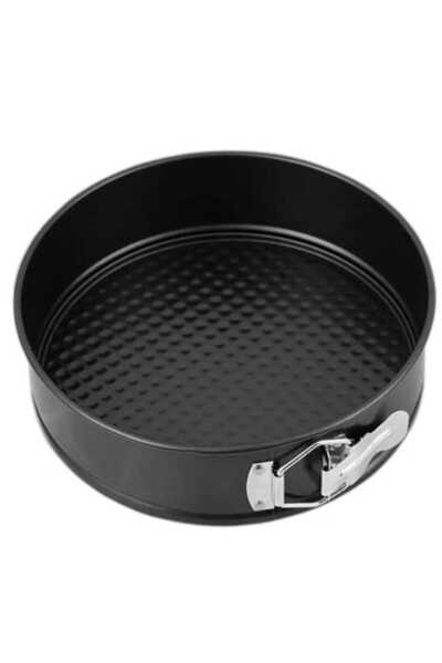 Welora Set of 3 round carbon steel baking pans with removable base, premium, 18/20/22 cm, black