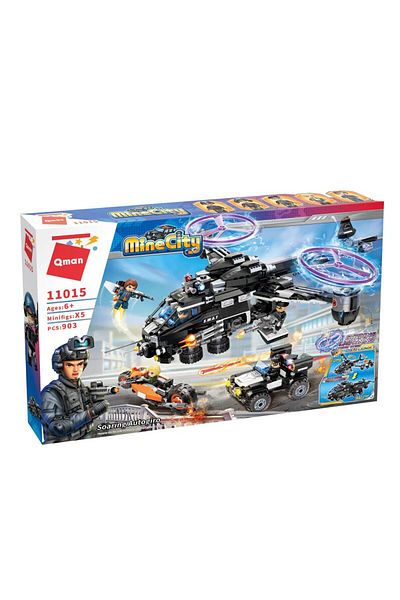 Qman Police Helicopter construction set 903 pieces