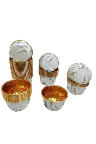 Pastaland Cupcake/Muffin/Suffle Cake Capsule Gray Marble Patterned 50 Liters