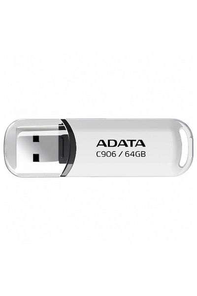 Adata Ac906 64g Usb Stick, Usb 2.0, Compact And Reliable, White