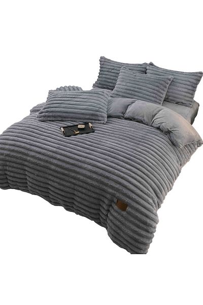 OEM Double Bed Cocolino Linen Set with 4 Pieces, 5cm Thick Striped Pattern