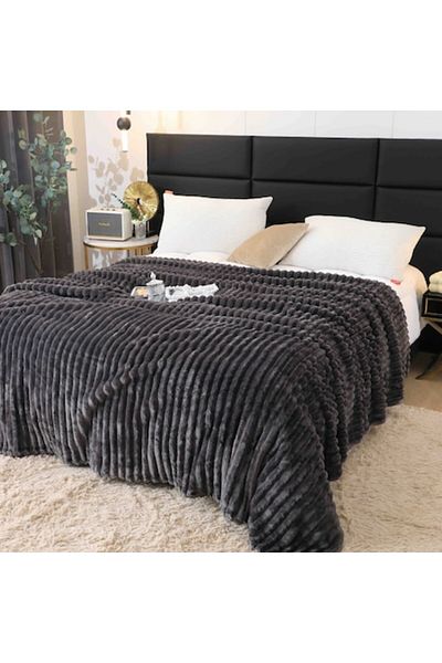 MHR Patura Cocolino Dubla, Super Soft, 200 x 230 cm, Gri inchis