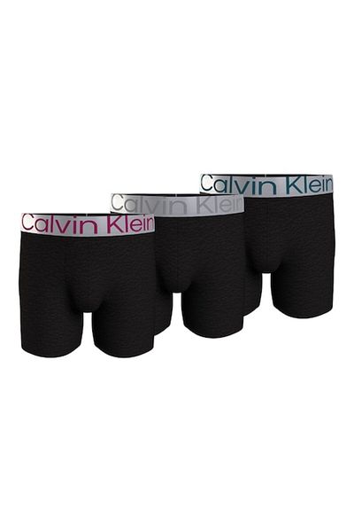 Calvin Klein , Boxers from cotton blend with logo waistband, 3 pairs, Black, XL