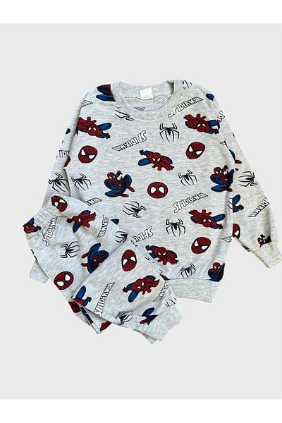 ALİŞ KİDS Boys' Cotton Gray Long Sleeve Seasonal Pajama Set