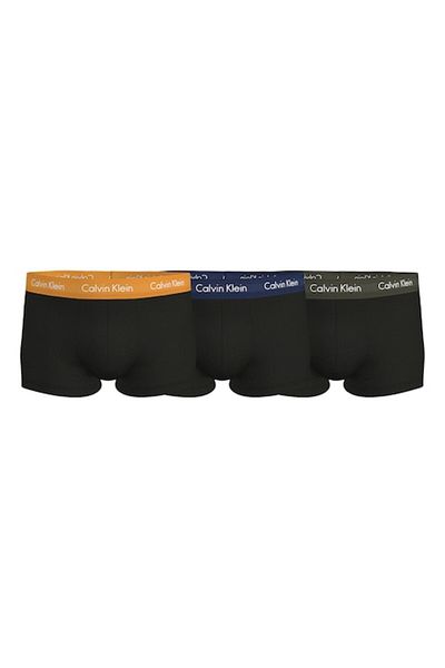 Calvin Klein , Boxer Briefs Low Waist Set - 3 Pairs, Black, Dark Blue, Sunset Yellow, L
