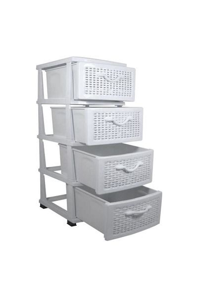 OEM Plastic Storage Cabinet UNI with Sultan Drawers White 38x45x90cm