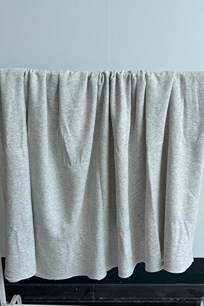 Kalben Kumaş Light Gray Three-Piece Fabric with Raised Fabric - Tracksuit Sweatshirt Fabric (180X100Cm)