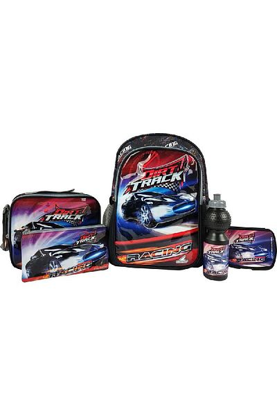 Royal Falcon Car 5-in-1 Value Set Backpack with Accessory – 17 Inch School Bag Set for Kids