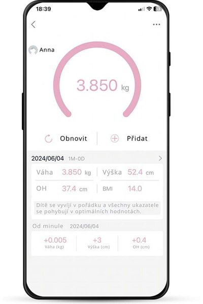 ETA Electronic baby scale MIMI 7306 90000, 20 Kg, TARE, AiLink mobile application, white