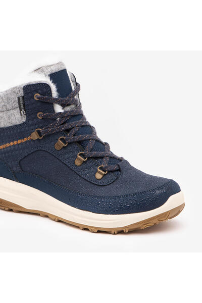 Decathlon Quechua Kadın Outdoor Deri Kar Botu - Mavi - NH900 Mid