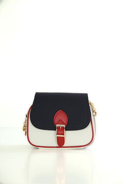 byFOX Fashion Mini Size Cover Detailed Three-Compartment Lcst Leather Look Crossbody Bag Width: 20cm Length: 16cm Bottom: 8cm