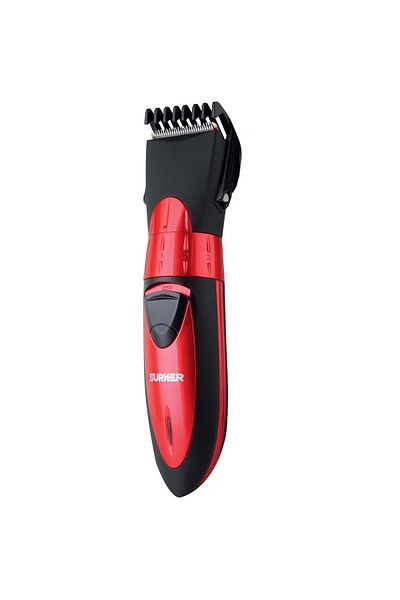 surker Masina profesionala de tuns si accesorii, fara fir, rezistenta la apa, 3W, rosu