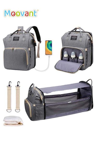 Yelajoy Baby Diaper Bag Backpack with Changing Station,with Portable Change Mat,USB Port,Large Capacity