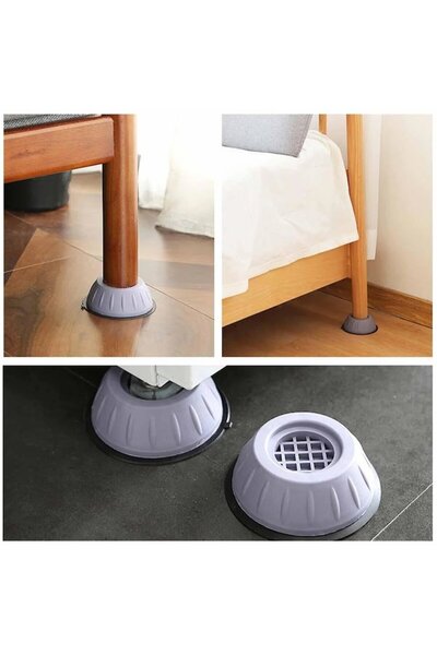 stuffix Anti-vibration pads for washing machines, set of 4, sizes S & L (8×3.3 cm and 10.5×4 cm)