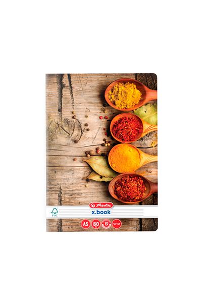 Herlitz Caiet Spices A5, Culoare Multicoloră, Material Hârtie, 80 de Coli, Format Liniat