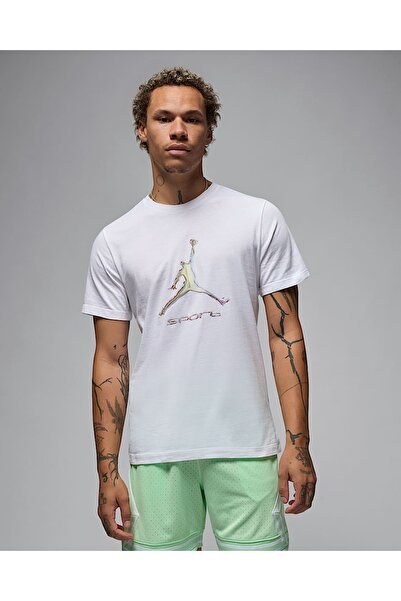 Nike Ανδρικό λευκό μπλουζάκι Jordan Sport Dri-FIT GFX SS Crew NDD SPORT