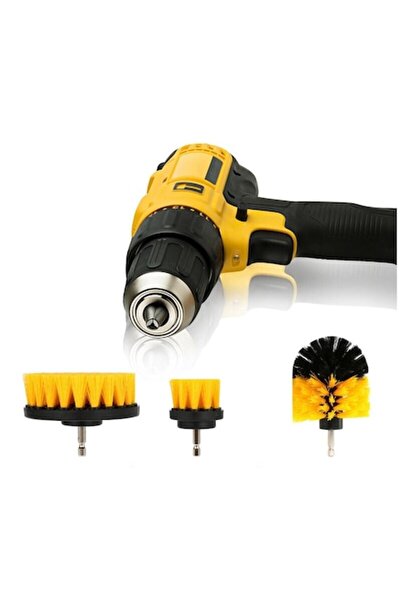 longziming Set 3 Cleaning Brushes, longziming, Polypropylene, 2 / 3.5 / 4 inch, Yellow / Black