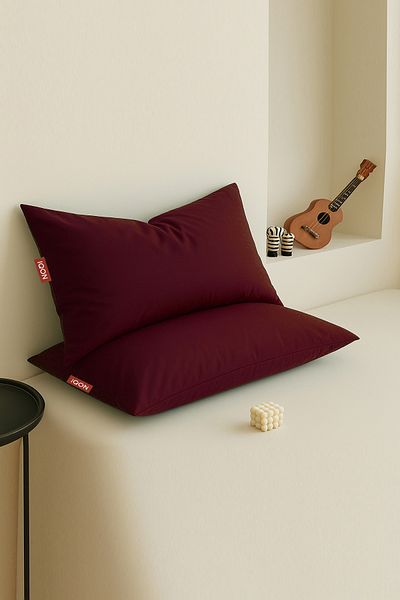 İQON |   Mix & Match |   Plain |   Ranforce Set of 2 Pillowcases Claret Red