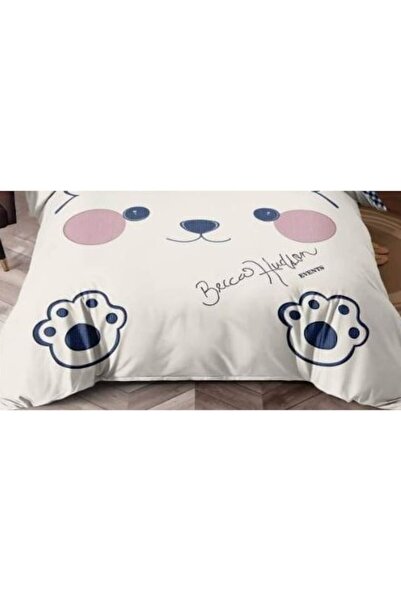 OEM Lenjerie de pat 3D Finet pentru 2 persoane, Calitate Superioara, 6 piese, MS STAR, Crem-Bleu