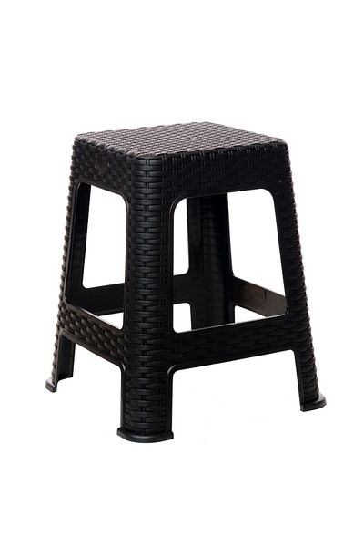 OEM Plastic stool, rattan style, brown color