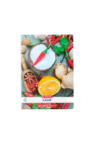 Herlitz Caiet Spices A5, Culoare Multicoloră, Material Hârtie, 80 de Coli, Format Liniat