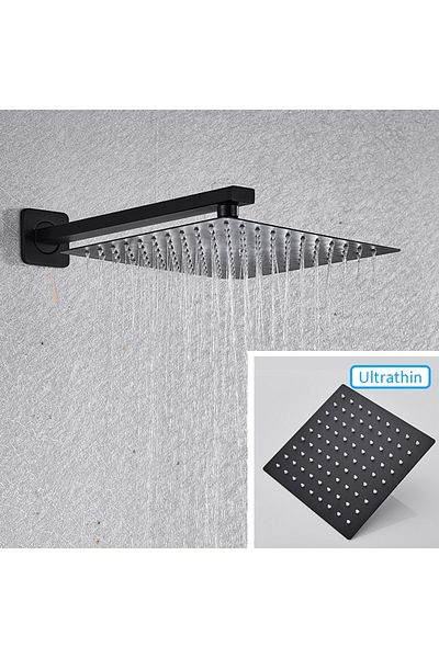 CasaVie Black shower set with square shower head 25 cm, matte black, 3 water flow functions, code 1232
