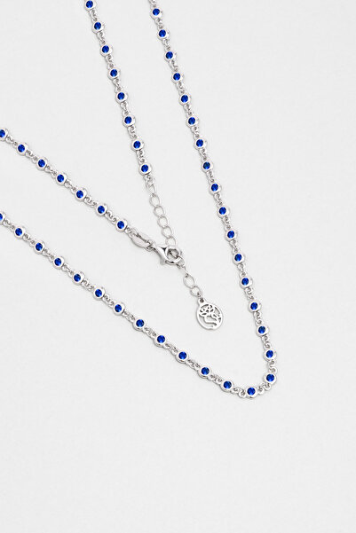 So CHIC... Lavinya 18 Ayar Beyaz Altın Kaplama 45 Cm Gümüş Kolye