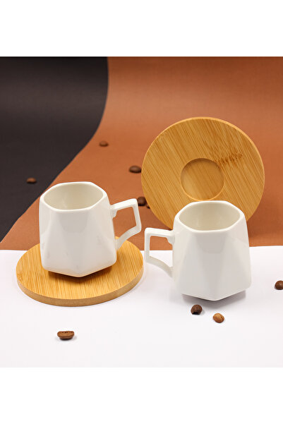 vegahediye v vega طقم فناجين قهوة تركي مكون من قطعتين من البورسلين البامبو 4 قطع