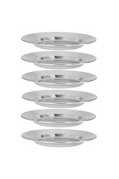 OEM Set 6 stainless steel plates - glossy, 22 cm, Grunberg, IFM22/Set6