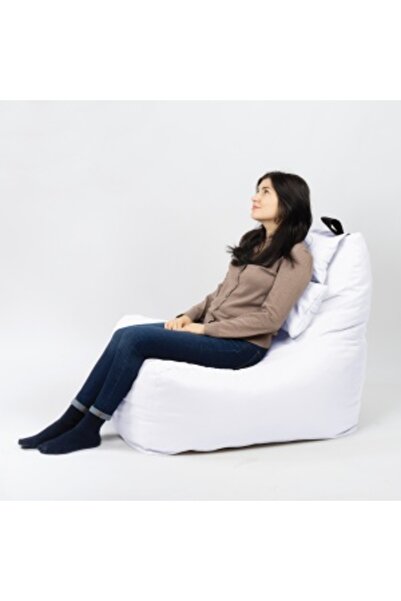 Pufrelax Fotoliu puf, Miraggio, perna inclusa, material impermeabil, Alb