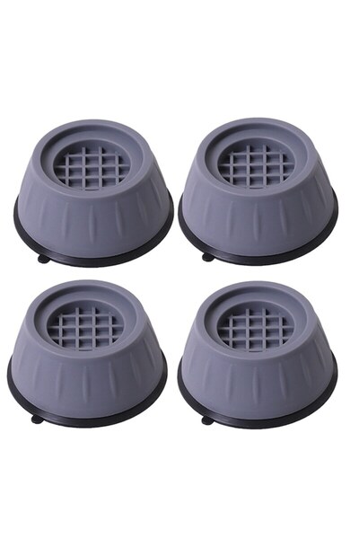 IdeallStore Set 4 anti-shock pads for washing machines IdeallStore, hard plastic, dark grey