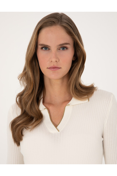 Pierre Cardin Ecru Slim Fit Polo Neck Sweater 50310954-Vr019