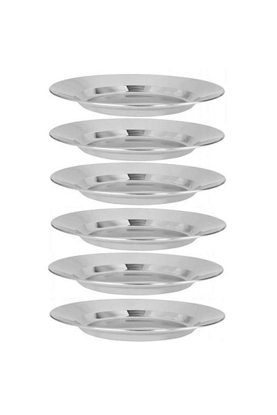 OEM Set 6 stainless steel plates - glossy, 22 cm, Grunberg, IFM22/Set6