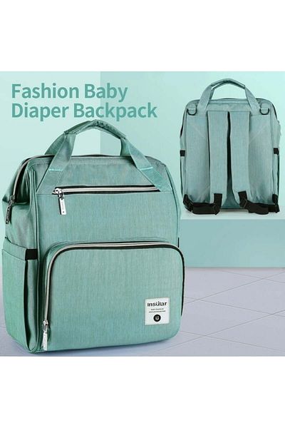 Lumely Diaper Bag Backpack, Baby Bag with Changing Station & Toy Bar, Large Capacity, 900d Oxford,Green