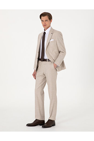 Pierre Cardin Bej Slim Fit %100 Yün Takım Elbise 50311241-VR011