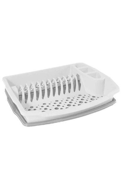 sterk Dish Rack Model, 43 x 35 x 8 cm, with Tray, White