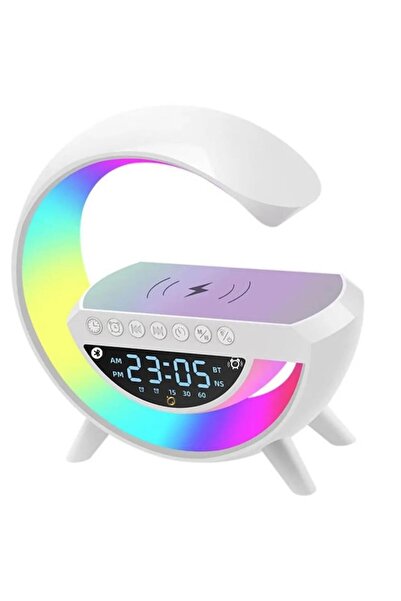 StartONTeam LED Lamp with Clock and Alarm, Colorful Lights, Bluetooth Speaker and Wireless Charger