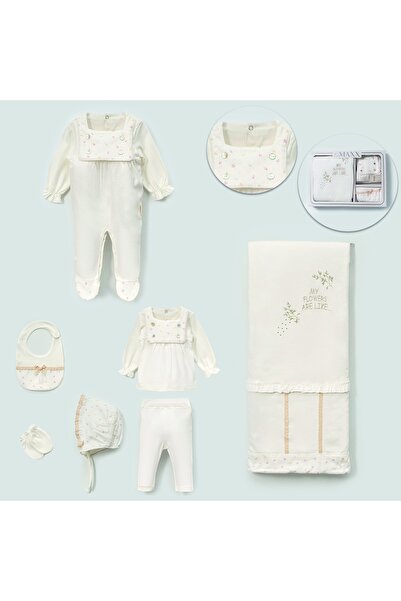ZEYNUKO Baby Girl My Flowers 7-Piece Newborn Hospital Exit Zibin Set Boxed