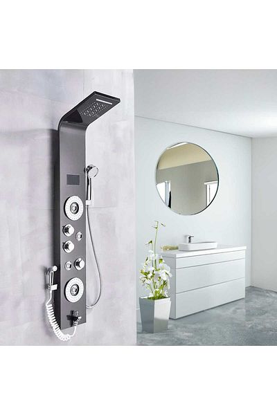 CasaVie LED Shower Panel 1332, with rain effect and massage jets, 1332