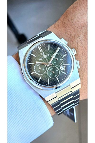 Raymond Rym-280268-Cr Quartz Men's Watch - Steel Case and Sapphire Glass - 2 Years Warranty