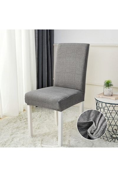 JOJO HOME Set 6 huse de scaun, Jojo Home, material elastic, gri