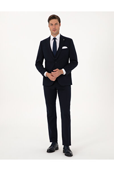 Pierre Cardin بدلة سترة ضيقة باللون الأزرق الداكن 50316782-VR033