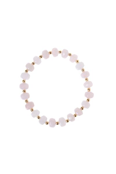 OSMANLI DEĞERLİ TAŞ Certified Pink Quartz Natural Stone Silver Faceted Bracelet