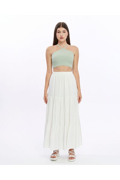 BNZ TEKSTİL White Women's Skirt with Viscose Fabric Lining
